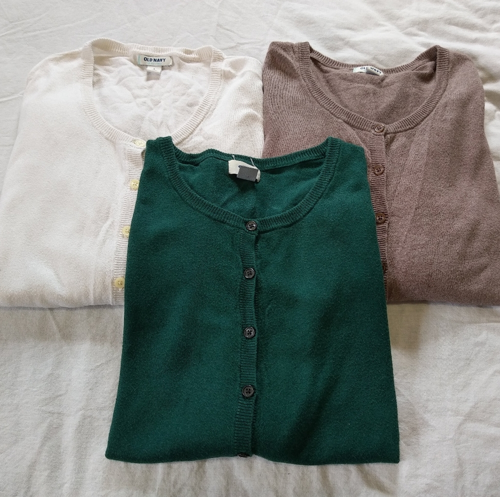 Old Navy Classic Crew Neck Button Cardigans x 3